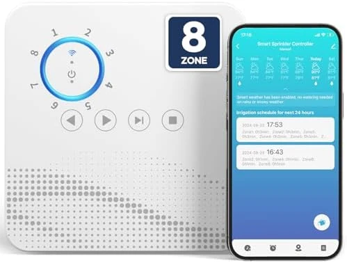 Smart Sprinkler Controller WiFi with External Antenna 8 Zone — Irrigation System, tolviviov