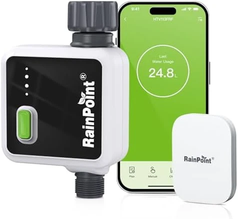 1-Zone Wireless Smart Water Timer for Garden Hose — Irrigation System, RainPoint