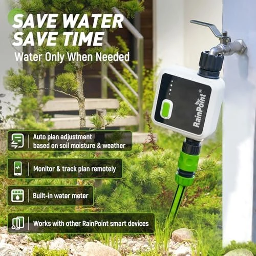1-Zone Wireless Smart Water Timer for Garden Hose — Irrigation System, RainPoint