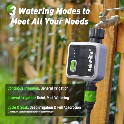 1-Zone Wireless Smart Water Timer for Garden Hose — Irrigation System, RainPoint