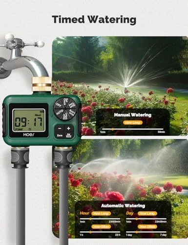 2 Outlet Sprinkler Timer, Brass Inlet & Outlet — Irrigation System, MOES