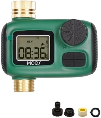 2 Outlet Sprinkler Timer, Brass Inlet & Outlet — Irrigation System, MOES