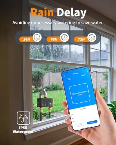 2 Zone WiFi Brass Sprinkler Timer — Irrigation System, Diivoo