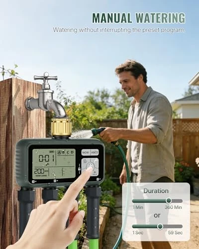 4 Zone Brass Sprinkler Timer — Irrigation System, WILAWELS