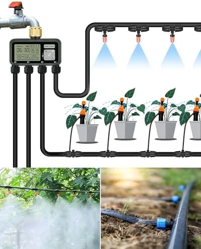 4 Zone Brass Sprinkler Timer — Irrigation System, WILAWELS