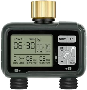 4 Zone Brass Sprinkler Timer — Irrigation System, WILAWELS