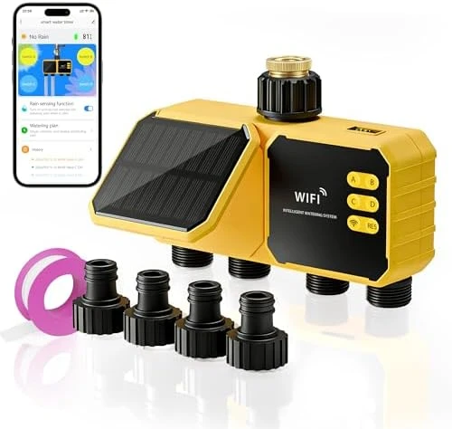 4 Zone Solar WiFi Sprinkler Timer — Irrigation System, Jardirossa