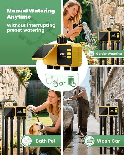 4 Zone Solar WiFi Sprinkler Timer — Irrigation System, Jardirossa