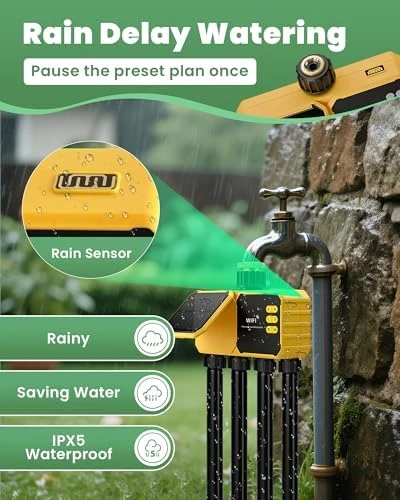 4 Zone Solar WiFi Sprinkler Timer — Irrigation System, Jardirossa