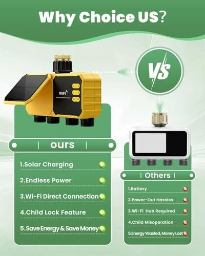 4 Zone Solar WiFi Sprinkler Timer — Irrigation System, Jardirossa