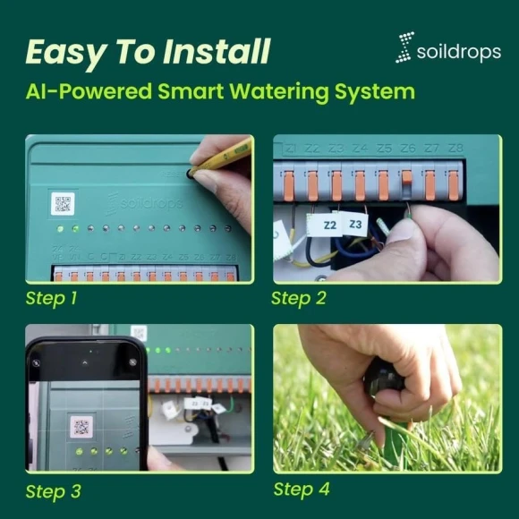 AI Smart Sprinkler Controller, 8-Zone — Irrigation System, Soildrops