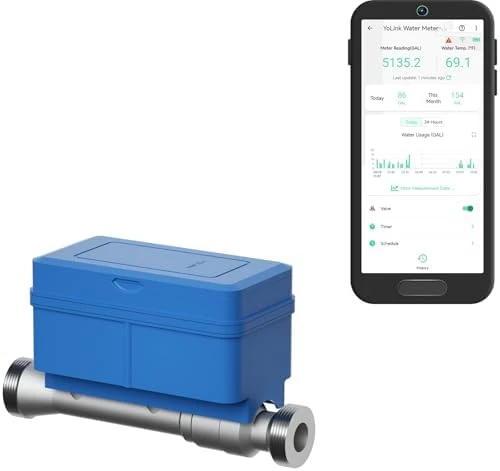 All-in-One Smart Water Meter & Auto Shutoff — Water Shut Off Valve, YoLink