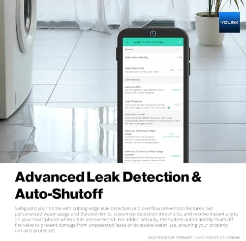 All-in-One Smart Water Meter & Auto Shutoff — Water Shut Off Valve, YoLink