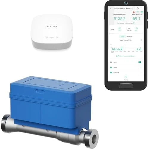 All-in-One Smart Water Meter & Auto Shutoff — Water Shut Off Valve, YoLink
