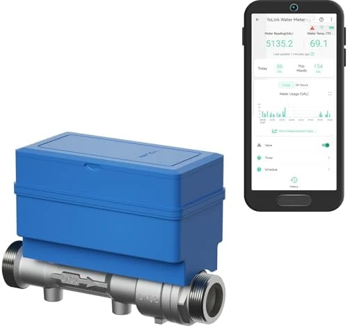 All-in-One Smart Water Meter & Auto Shutoff — Water Shut Off Valve, YoLink