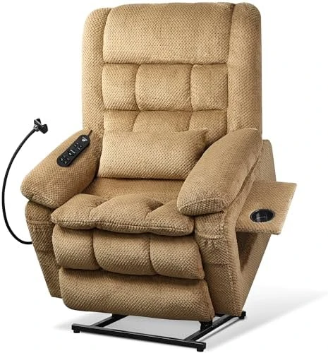 Dual Motor Recliner Chair with Heat & Massage, Power Lift Recliner Chair for Elderly, Infinite Position, Cup Holder... — Massage Chairs, SUKACH