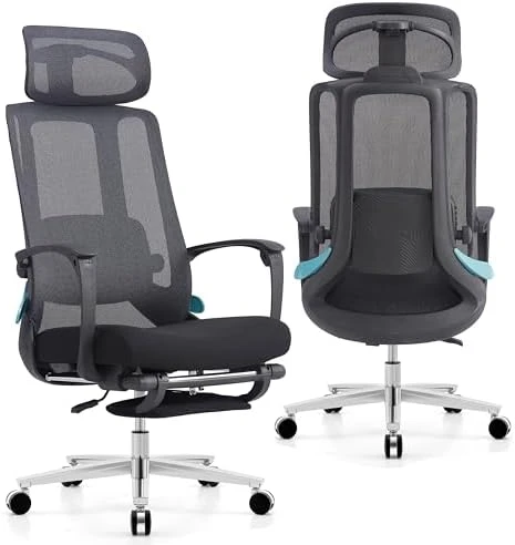 Ergonomic Office Chair with Footrest & Adjustable Lumbar Massager — Smart Chairs, COTYFLY