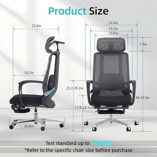 Ergonomic Office Chair with Footrest & Adjustable Lumbar Massager — Smart Chairs, COTYFLY