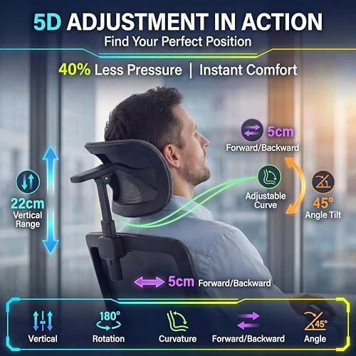 Ergonomic Office Chair with Footrest & Adjustable Lumbar Massager — Smart Chairs, COTYFLY