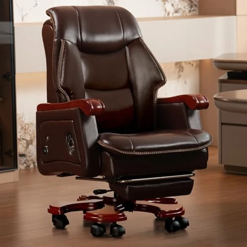 Genuine Leather Executive Office Chair — Massage Chairs, Kinnls
