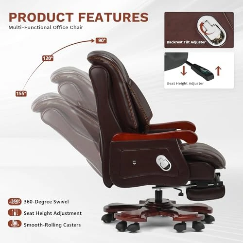 Genuine Leather Executive Office Chair — Massage Chairs, Kinnls