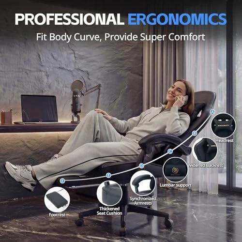 High Back Ergonomic Desk Gaming Chair with Footrest and Lumbar Support — Smart Chairs, Kslysuty