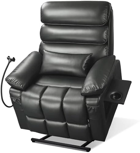 Power Lift Recliner Chair with Heat & Massage, Dual Motor, Cup Holder, USB-C — Massage Chairs, SUKACH