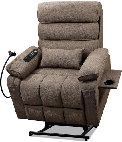 Power Lift Recliner Chair with Heat & Massage, Dual Motor, Cup Holder, USB-C — Massage Chairs, SUKACH