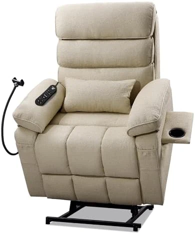 Power Lift Recliner Chair with Heat & Massage, Dual Motor, Cup Holder, USB-C — Massage Chairs, SUKACH