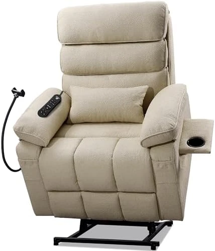 Power Lift Recliner Chair with Heat & Massage, Dual Motor, Cup Holder, USB-C — Massage Chairs, SUKACH