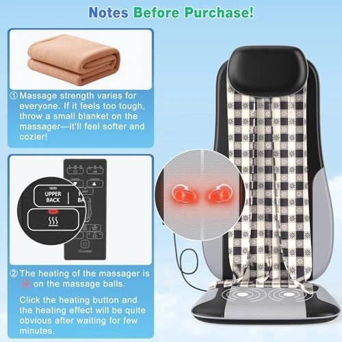 Shiatsu Back Massager with Heat and Vibration — Massage Chairs, Comrelax