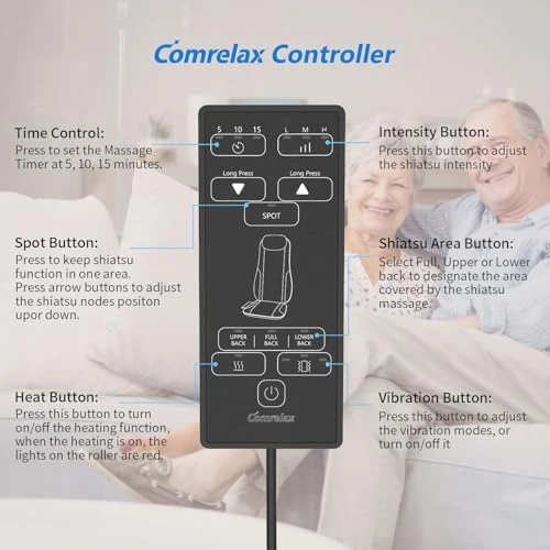 Shiatsu Back Massager with Heat and Vibration — Massage Chairs, Comrelax