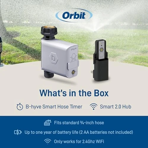 Smart Hose Watering Timer with Wi-Fi Hub — Irrigation System, Orbit