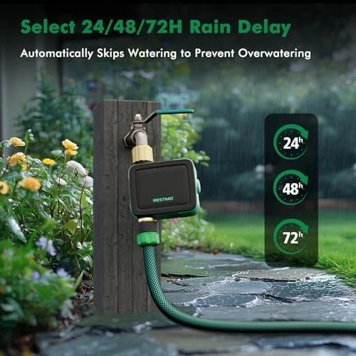 Smart Sprinkler Hose Timer with Flow Meter — Irrigation System, Restmo