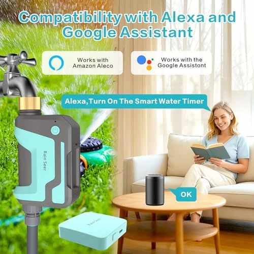 Smart WiFi Sprinkler Timer with 1666 Feet RF Gateway — Irrigation System, RAIN SEER