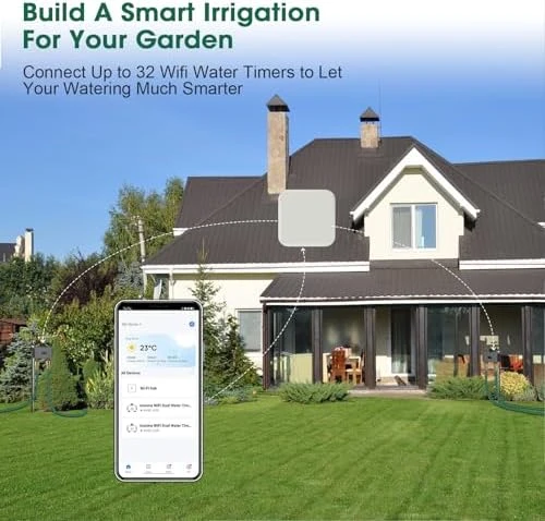 Smart WiFi Sprinkler Timer with Rain Delay — Irrigation System, Eujgoov