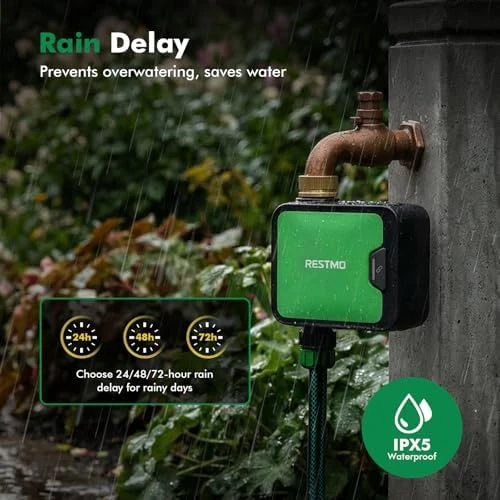 Smart WiFi Water Timer for Garden Hose — Irrigation System, Restmo