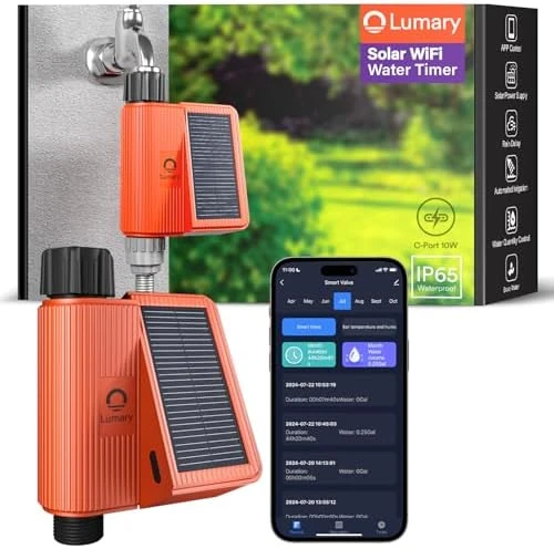 Solar WiFi Sprinkler Timer with Flow Monitor — Irrigation System, Lumary