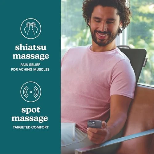 Ultra Slim Shiatsu Massage Cushion with Heat — Massage Chairs, Homedics