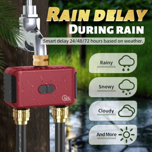 WiFi 2-Zone Sprinkler Timer for Garden Hose — Irrigation System, GIEXSMART