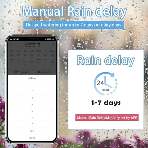 WiFi 2-Zone Sprinkler Timer for Garden Hose — Irrigation System, GIEXSMART