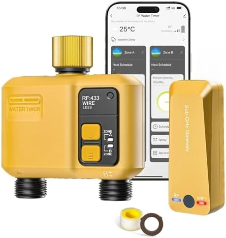 WiFi Water Timer 2 Zone for Garden Hose — Irrigation System, Shrivee