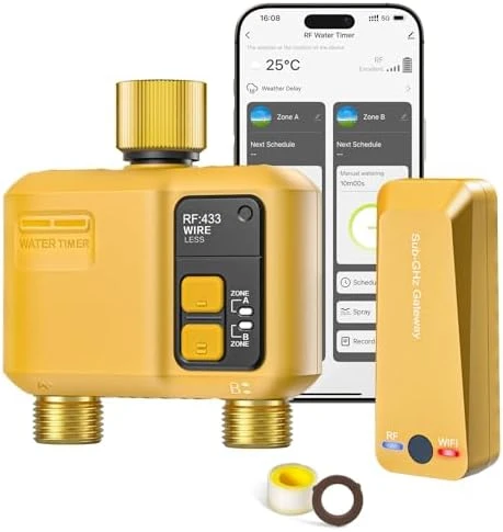 WiFi Water Timer 2 Zone for Garden Hose — Irrigation System, Shrivee