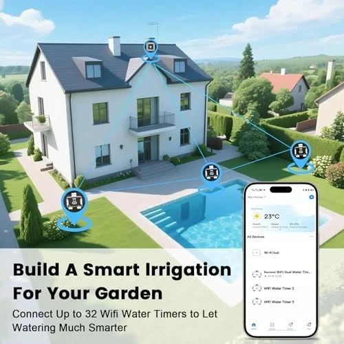 WiFi Water Timer for Garden Hose with Brass Inlet — Irrigation System, Denvest