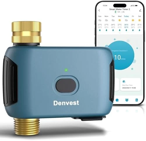 WiFi Water Timer for Garden Hose with Brass Inlet — Irrigation System, Denvest