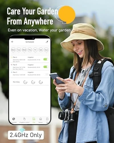 WiFi Water Timer, Smart Hose Timer with App & Voice Control — Irrigation System, RainPoint
