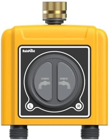 WiFi Water Timer with Brass Inlet & Outlet, 2 Zone — Irrigation System, RainPoint