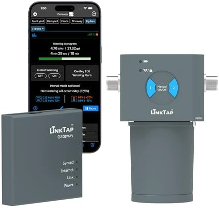 Battery-Powered Smart Sprinkler Controller with Gateway — Irrigation System, LinkTap