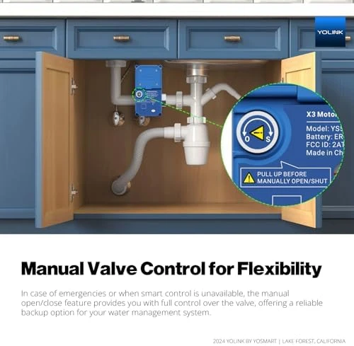 Smart 1" Motorized Stainless Steel Ball Valve — Water Shut Off Valve, YoLink