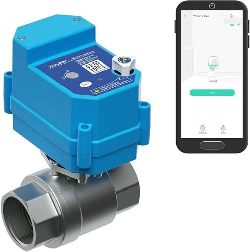 Smart 1" Motorized Stainless Steel Ball Valve — Water Shut Off Valve, YoLink